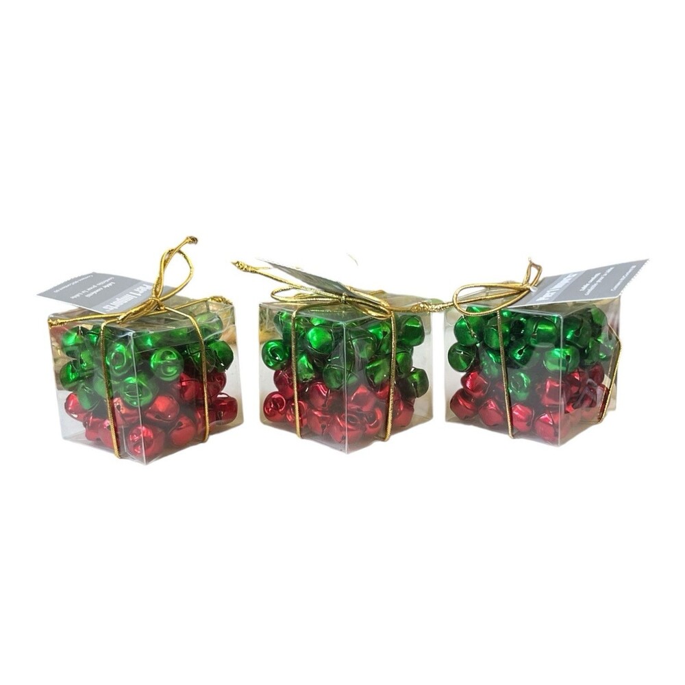 3 - Pier One Jingle Bells Table Scatter Confetti Mini Metal Red Green 60 Count